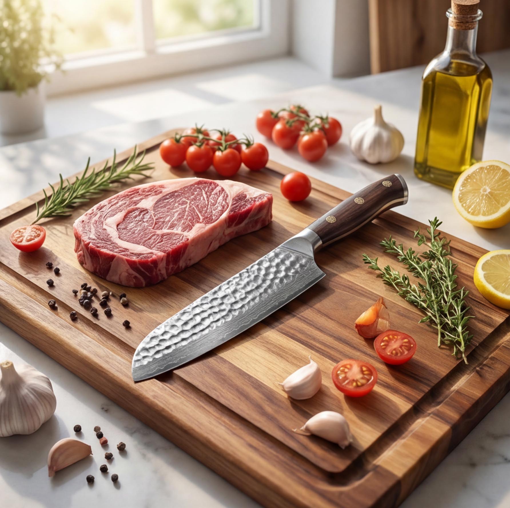 Santoku nůž Damascus Ironwood Elite 02